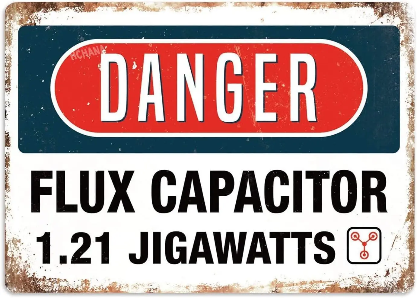 Metal Sign 8X12 Inch - Danger Flux Capacitor 1.21 Jigawatts Thin Film Aluminum Tin Signs for Home Kitchen Coffee Farm Wall Art D