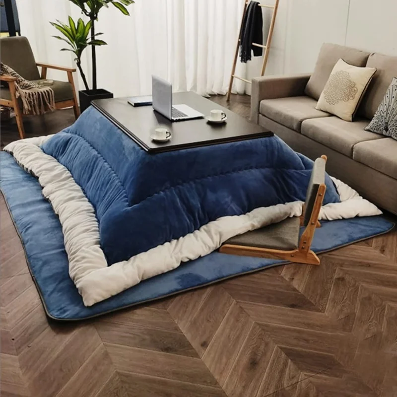 Kotatsu-Tisch mit Heizung und Futon-Teppich, japanisches Kotatsu-Set für Wohnzimmermöbel-Set, Tatami-Tisch mit niedriger Heizung, warmer Tisch