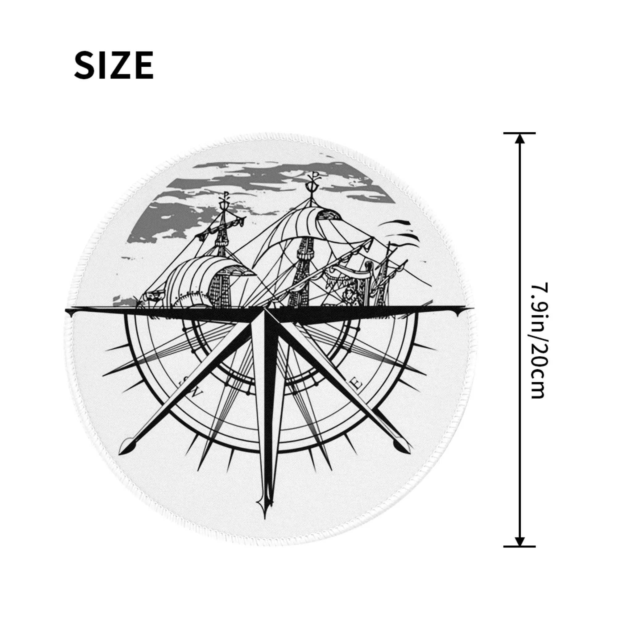 Nautical Compass Captain Anchor Boat Mouse Pad Computer Keyboard Mouse Mat Gaming Laptop Desk Mat Office Accessories Table Mats
