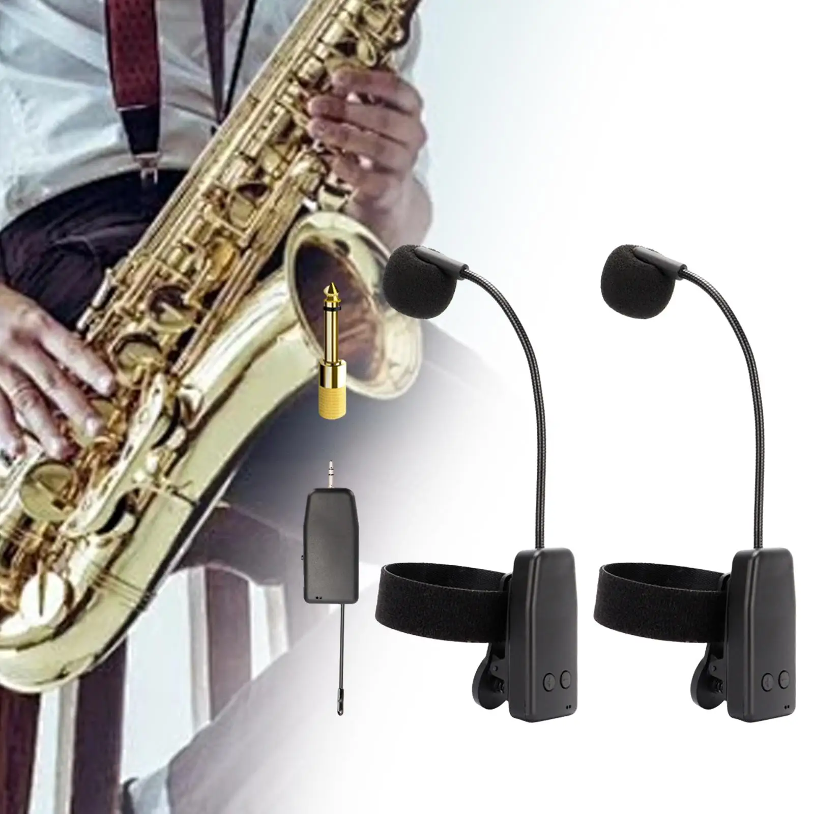 

Wireless Instrument Microphone Stable 30M Range for Clarinet Trumpet Singing Stage Performance Mini Erhu Pickup Stage Megaphone
