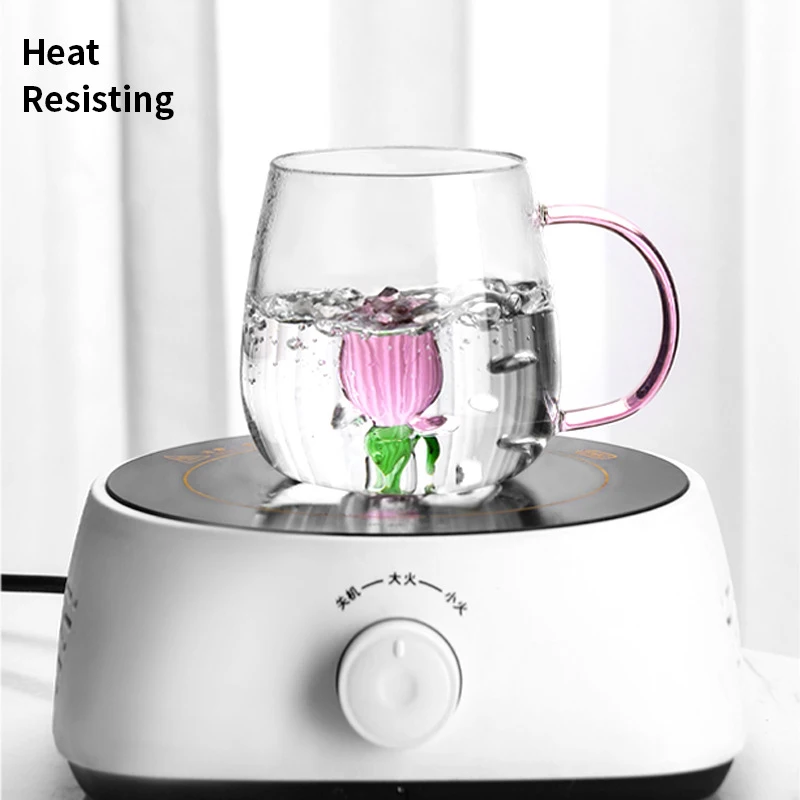 3D Creative Glass Cups Transparent Mugs With Handle Coffee Cup Cute Water Bottles Heat Resistant Milk Coupe Best Festival Gifts