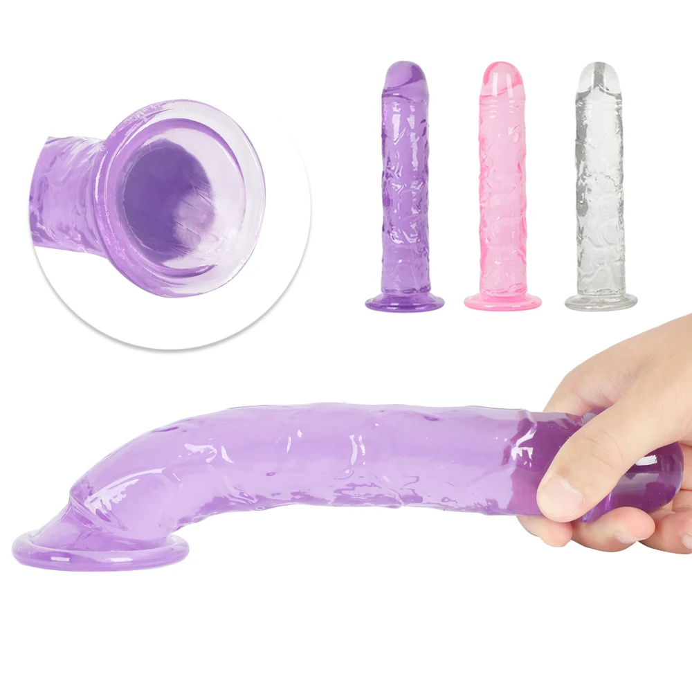 Erotic Soft Jelly Dildo Anal Butt Plug Realistic Penis Strong Suction Cup Dick Toy for Adult G-spot Orgasm Sex Toys for Woman