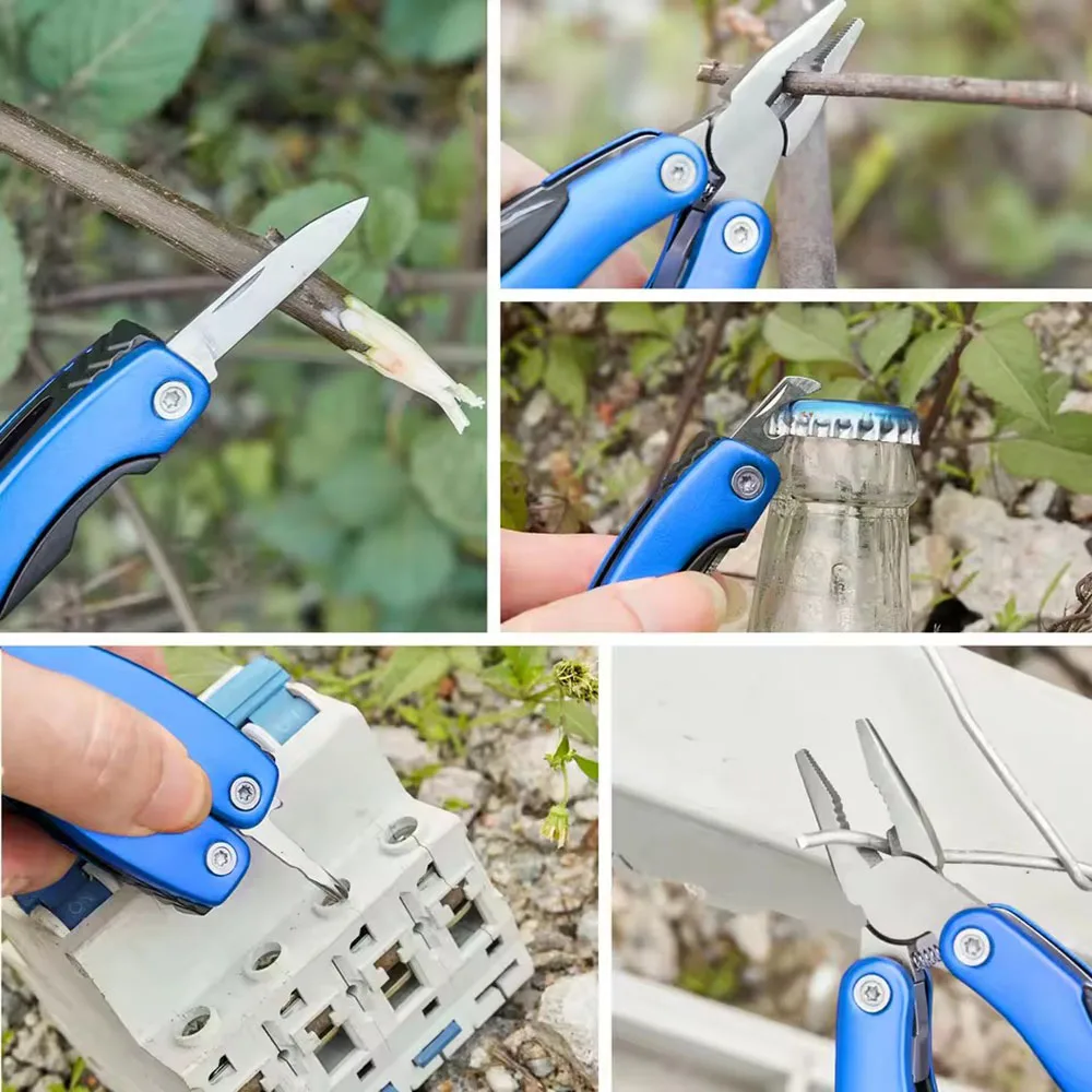 Outdoor-Überlebens-Campingausrüstung Edelstahl 9-in-1 Tragbare Multifunktionszange Portables Camping-Zubehör – Detail 6