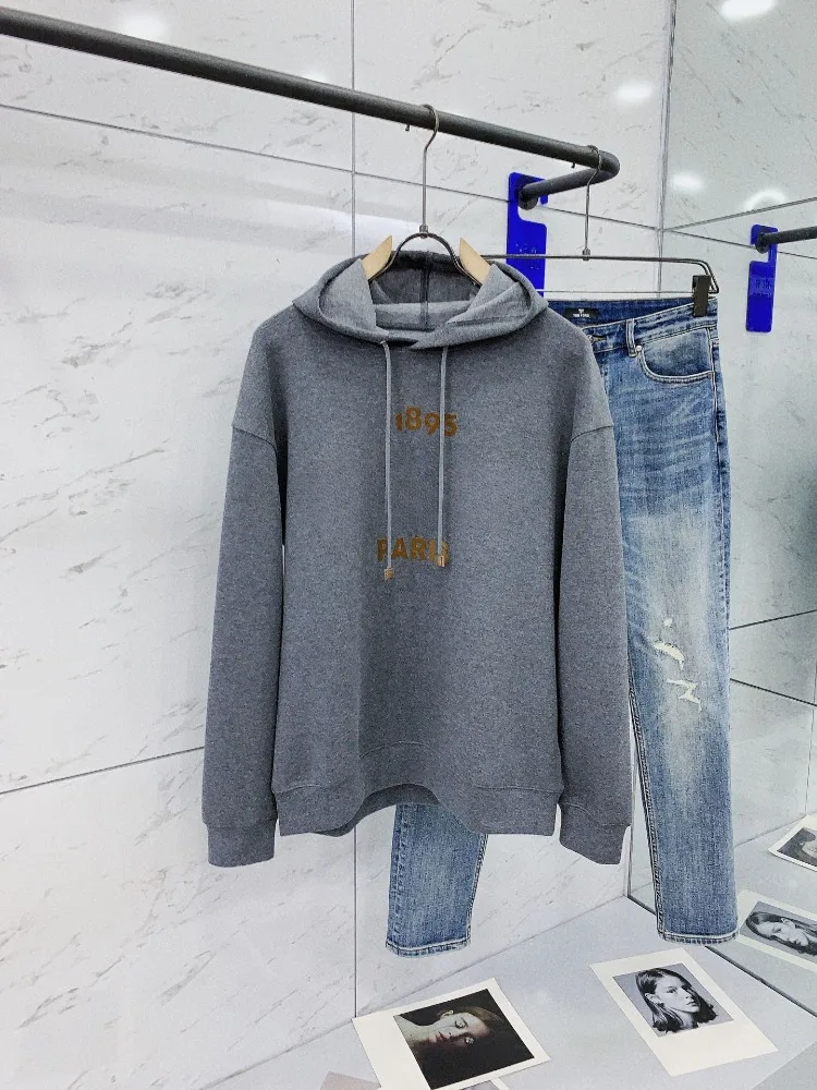 2023 Men's Hoodie Space Cotton Silhouette Soft and Comfortable Pullover Fashion Casual Autumn/Winter Sports Tops Sweatshirt