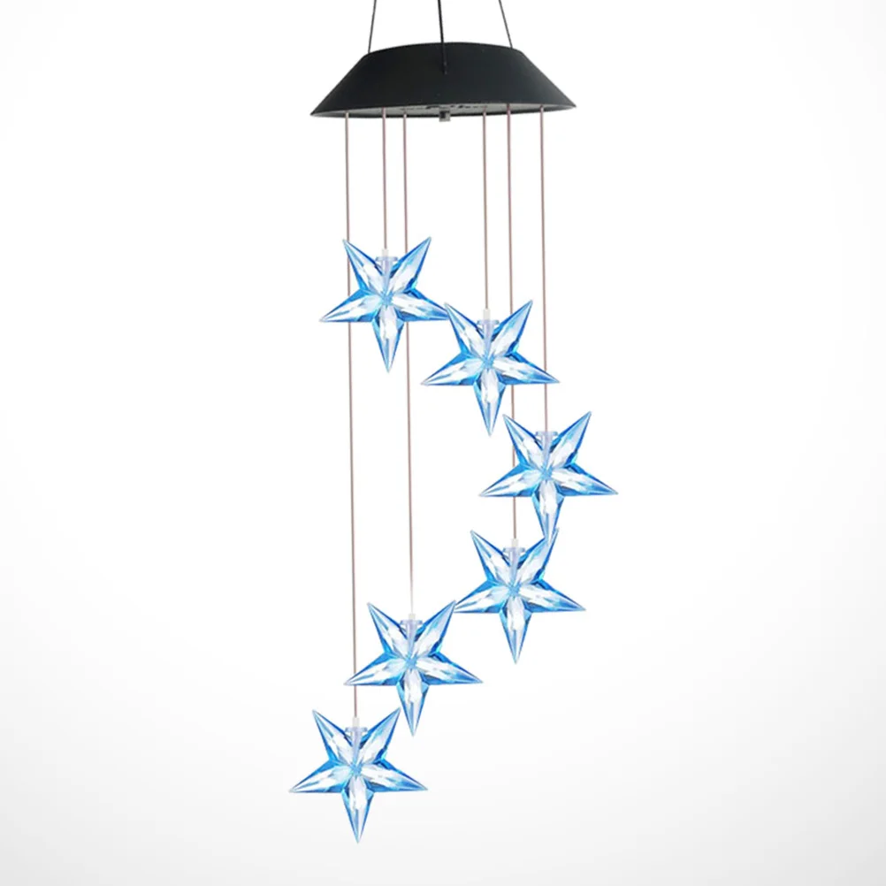 Солнечный светильник-ветряной колокольчик с 6 изменяемыми светодиодами, висячий, для сада и террасы