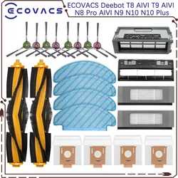 For ECOVACS Deebot T8 AIVI T9 AIVI N8 Pro AIVI N9 N10 N10 Plus Accessories Main brush, side brush, filter, dust bag,Hepa Filter