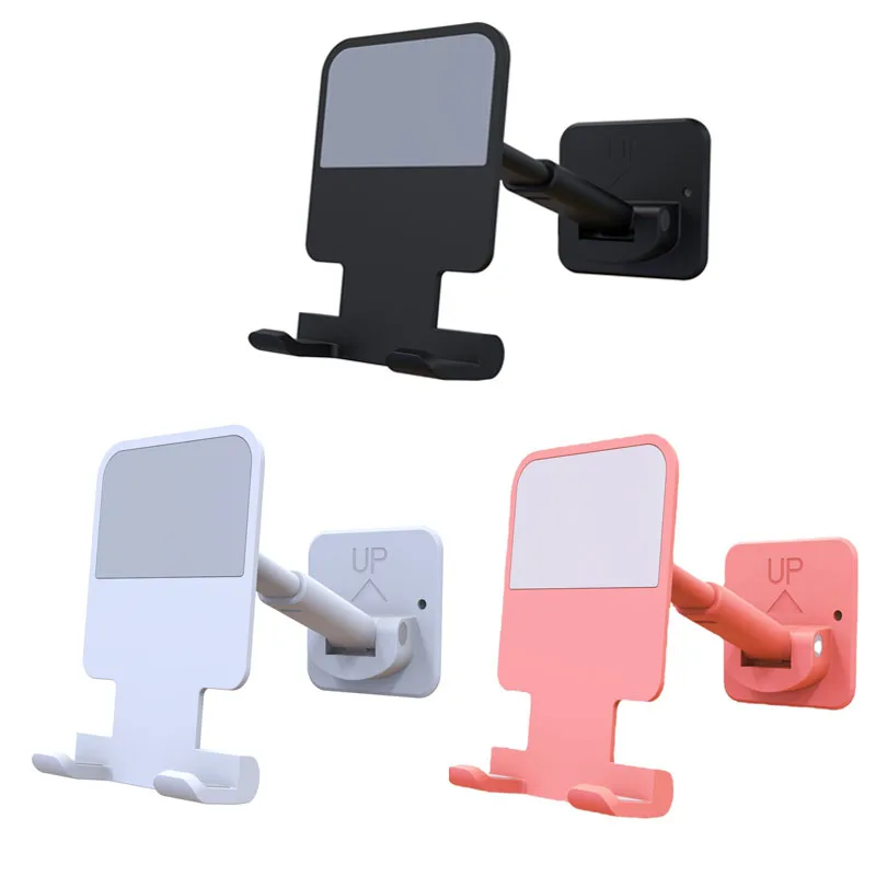 

Adjustable Wall Mounted Mobile Phone Holder Retractable Cell Phone Support Storage Rack Desk Mobile Phone Live Broadcast Bracket