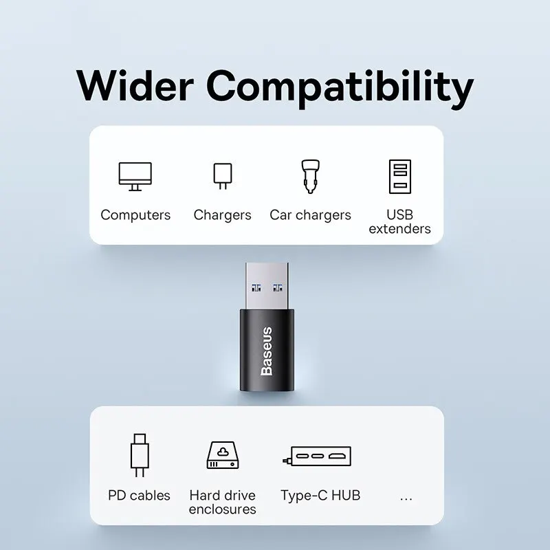 Baseus USB OTG 데이터 전송 어댑터, C타입 암-USB 수 변환기, 고속 충전 어댑터, 노트북, 맥북, 삼성용