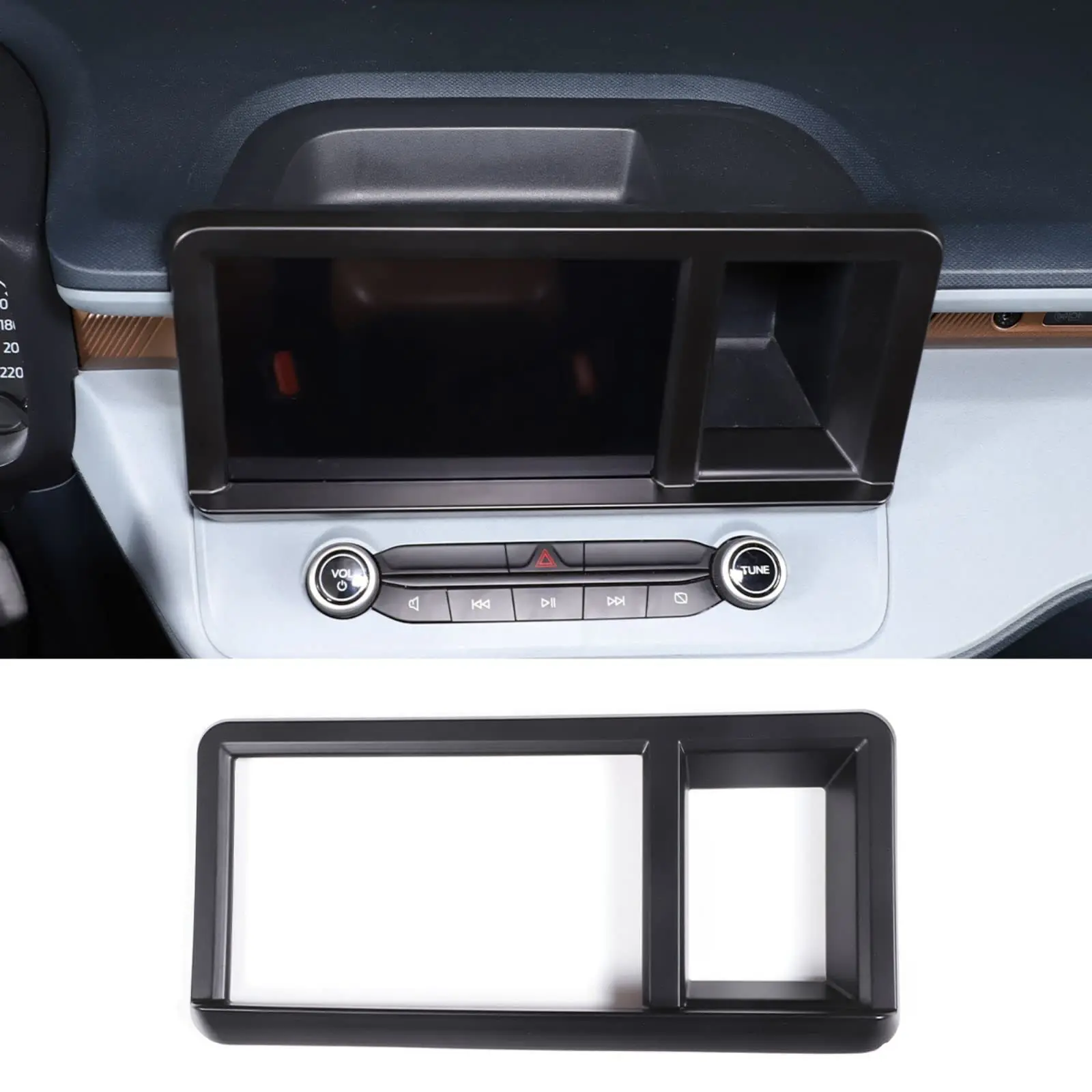 

Black Dashboard Trim Frame For GPS Navigation Screen Compatible With Ford Maverick 2022–2025 Interior Decor Accessory