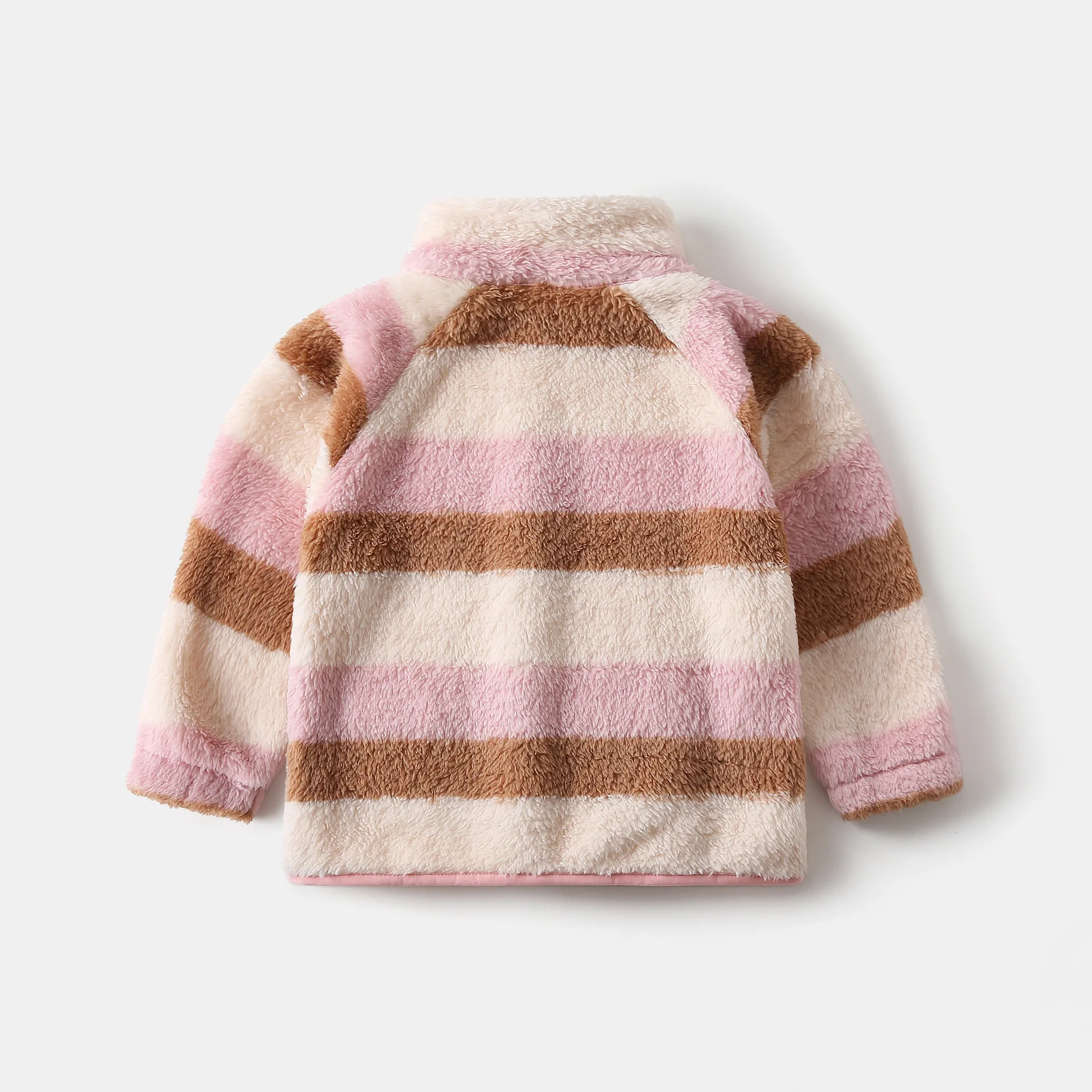 1 2 3 4 5 6 7 Jahre Mädchen Plüschjacke Herbst Winter Warme Lammfell-Babyjacke Modischer Reißverschluss Kinder-Oberbekleidung Kinderkleidung – Detail 9
