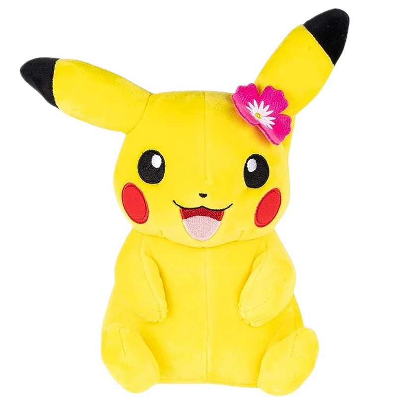 

Cute TAKARA TOMY Pokémon Pikachu with Pink Flower Plush Stuffed Animal Toy, 8" Officially Licensed - Easter Gift for Kids