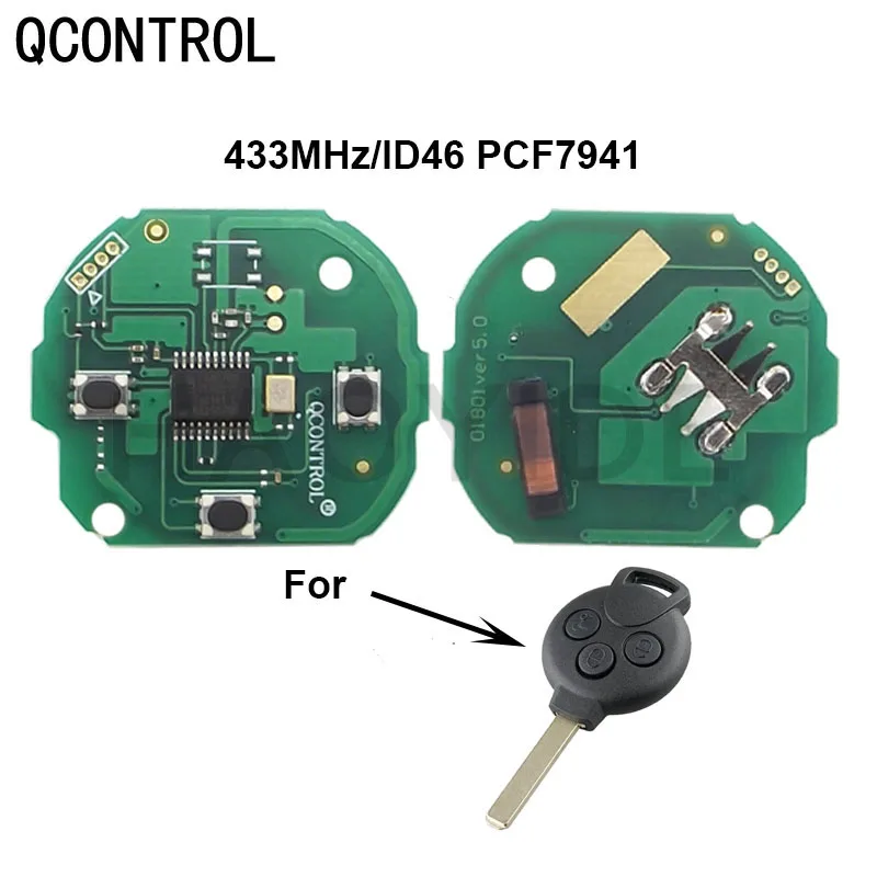 QCONTROL 3 Buttons Car Remote Key PCB for Mercedes-Benz Smart Smart Fortwo 451 2007 2008 2009 2010 2011 2012 2013