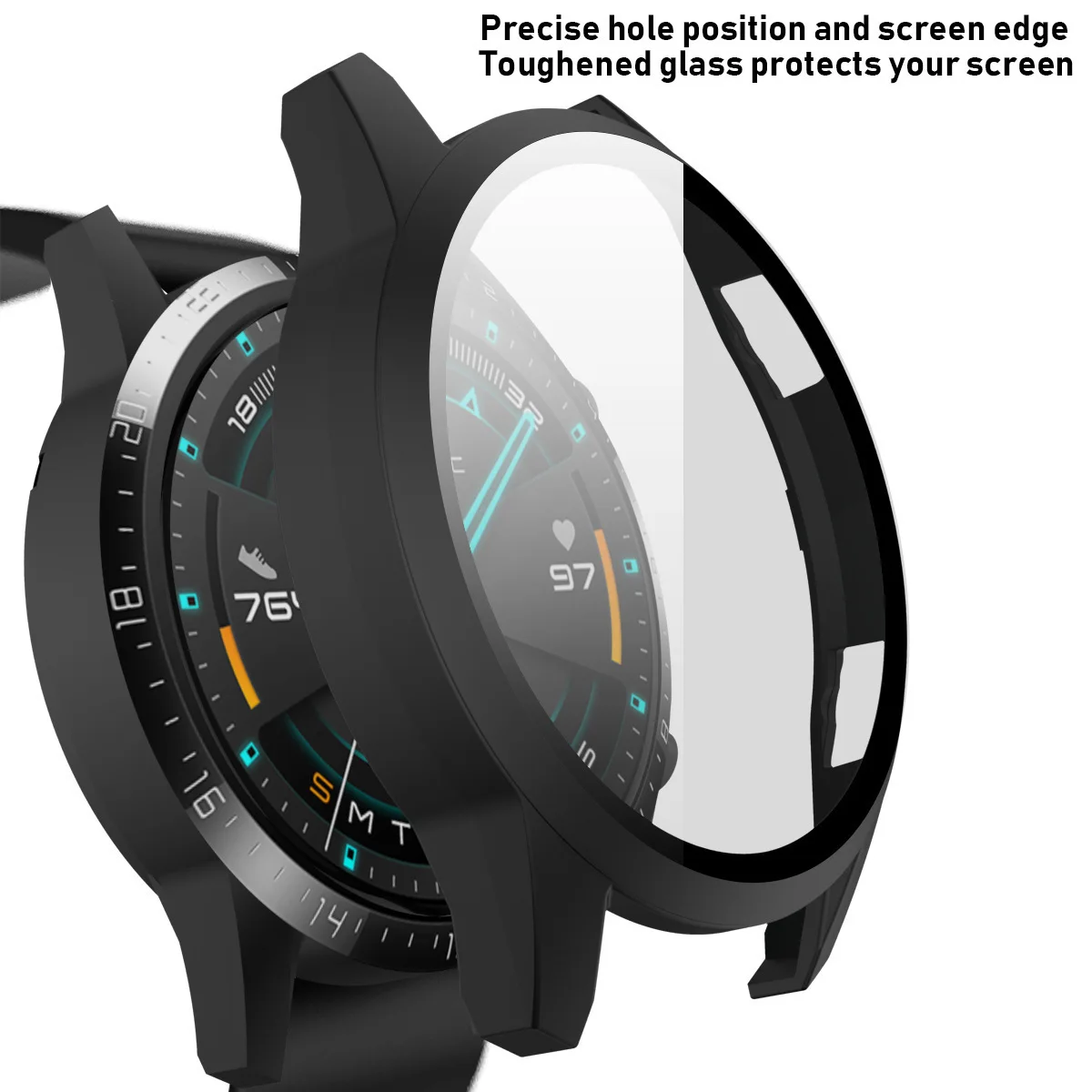 2-IN-1 Tempered Glass Screen Protector Case for Huawei Watch GT3 46MM 42MM Anti-scratch Full Coverage Hard GT 3 Protective Cover