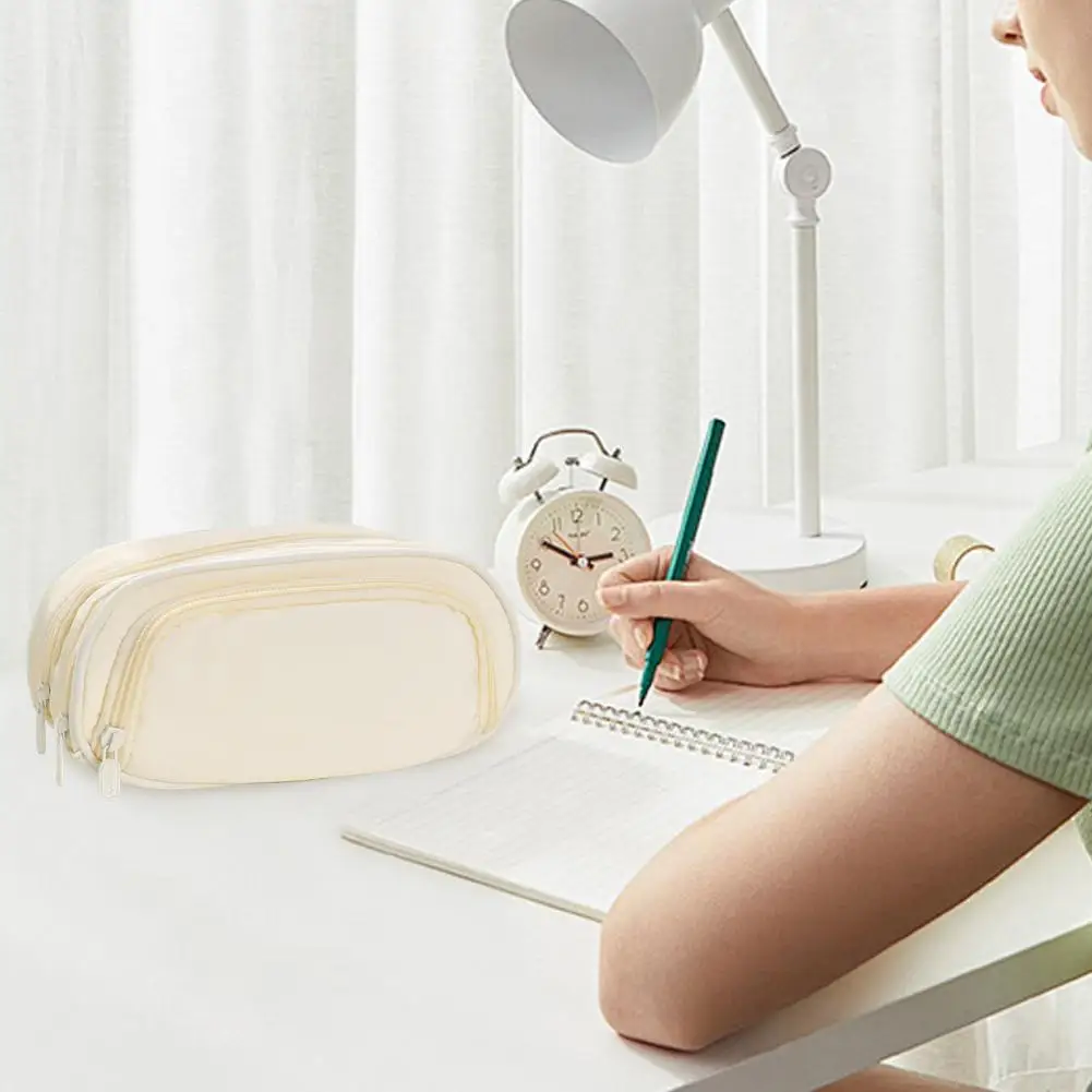 Kotak pensil multifungsi, tempat pensil kapasitas pelajar dengan banyak kompartemen untuk siswa