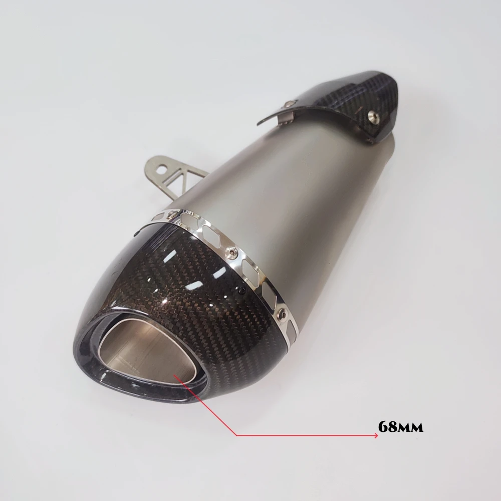 Universal Motorcycle Exhaust Muffler Fit for Stainless Steel Black  Accessories 51MM