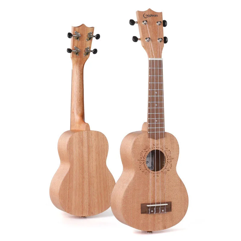 Longteam Soprano Mahogany Ukulele, Four String Ukulele, Mini Guitar, Musical Instrument, 21 Inches