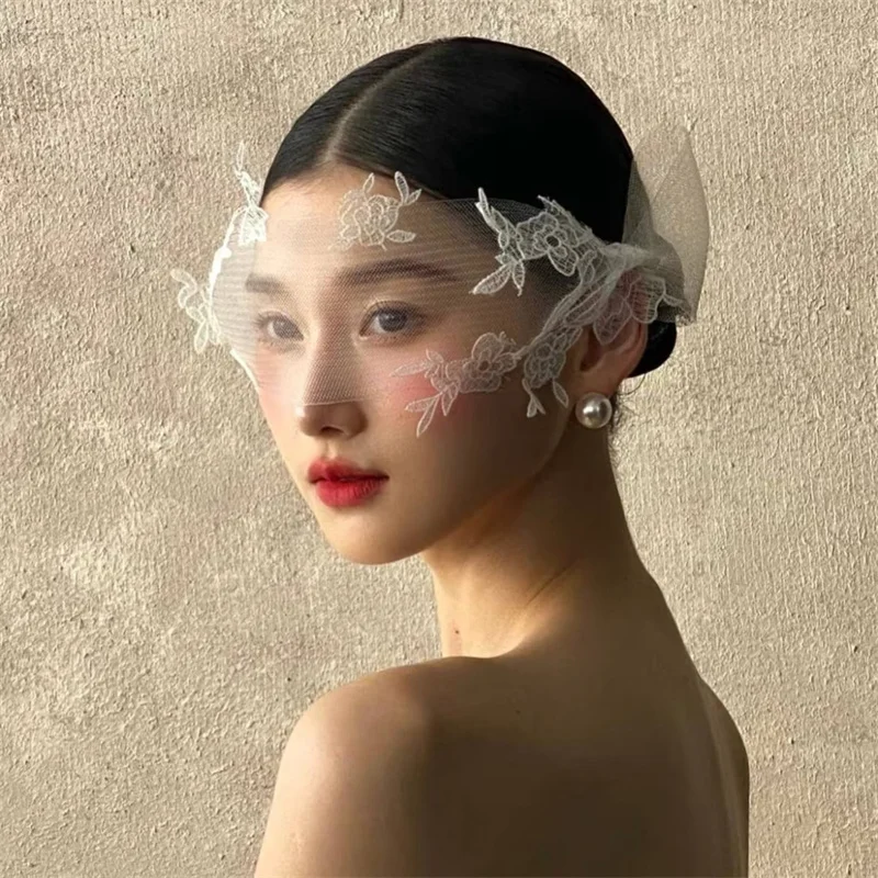 New Retro Lace Veil Headpiece, Bridal Hair Accessories, Unique Immortal Style, Covering Veil, Wedding Accessories