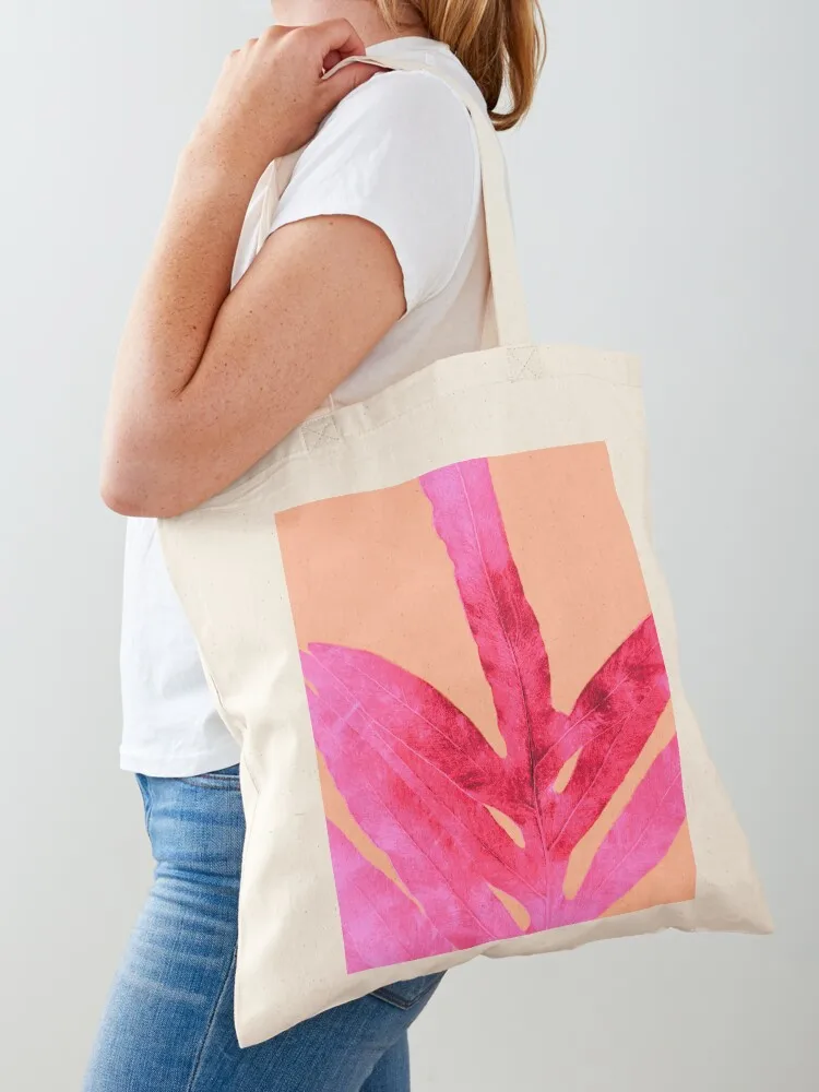 Peach Tropical Fern Tote Bag Canvas bag for women shopper bag woman canvas tote Gift bags
