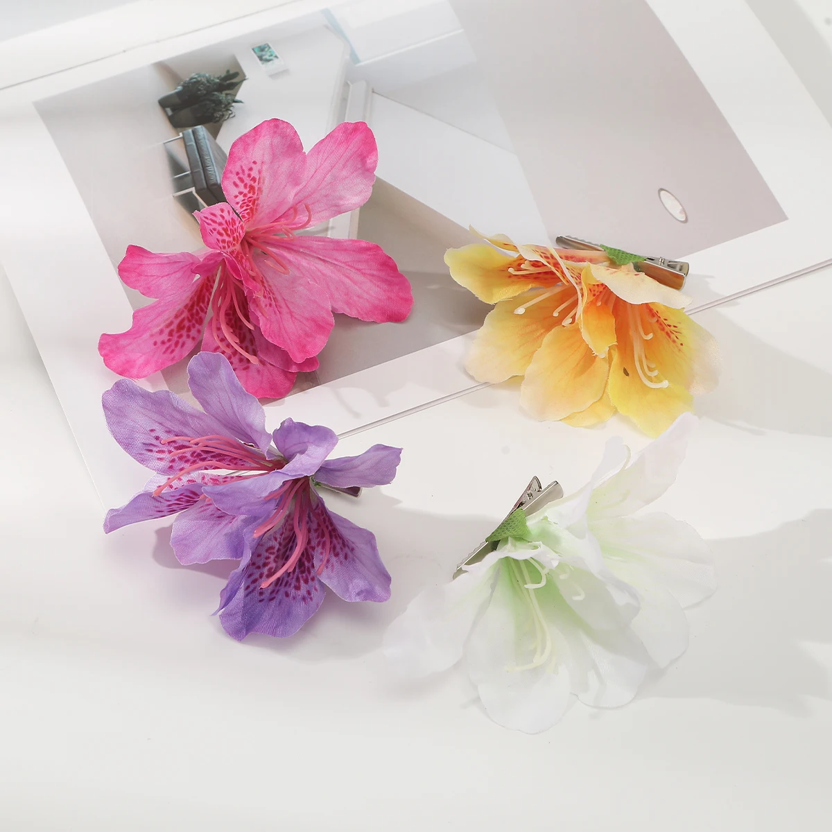 Simulated Flower Hair Clips Canna Flower Girls Barrettes Hairpin Bangs Buckle Bohemia Small Hair Clips Hair Accessories