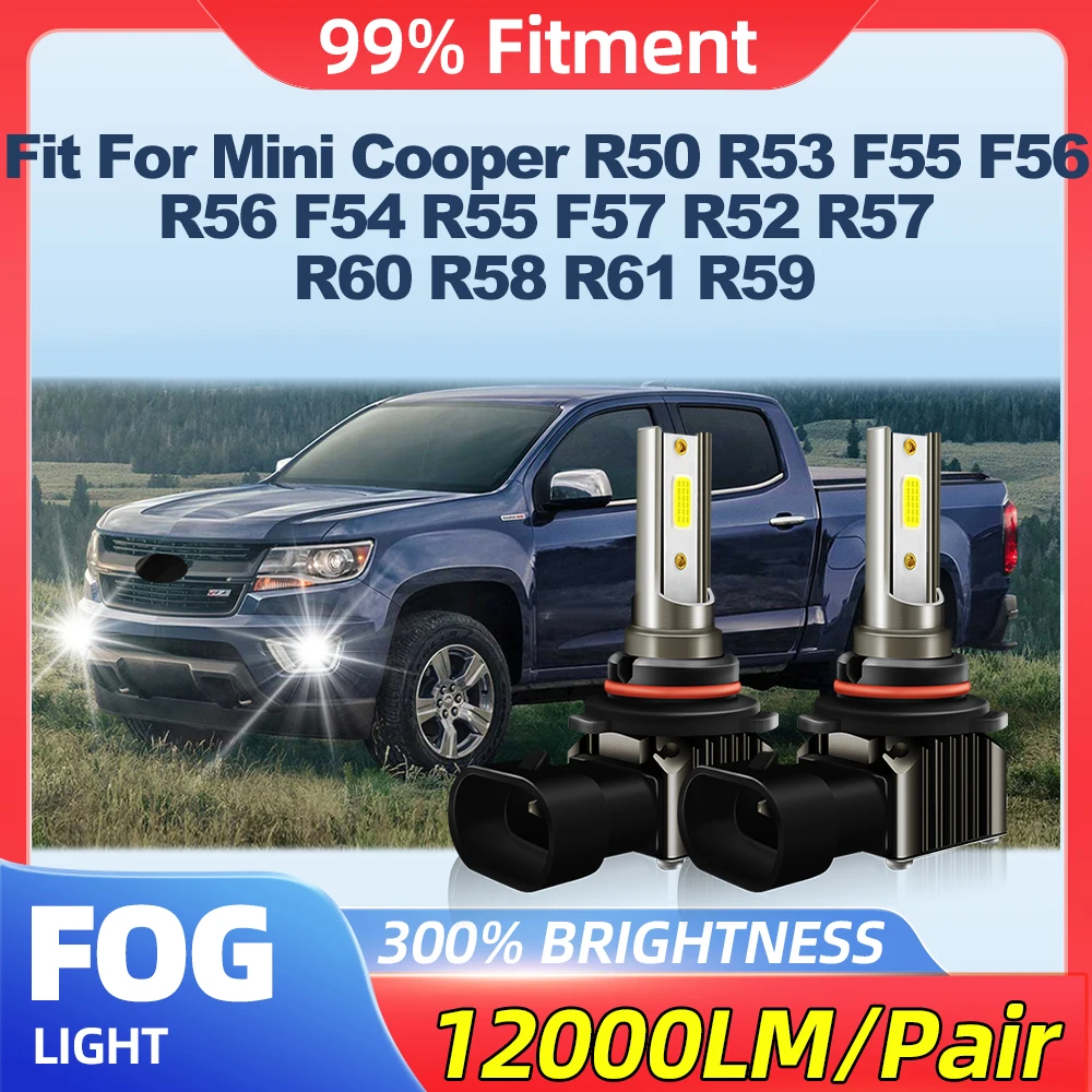Phares antibrouillard LED pour Mini Cooper, phares antibrouillard automatiques, adaptés pour Mini Cooper R50, R53, F55, F56, R56, F54, R55, F57, R52, R57, R60, R58, R61, R59, 24000LM, 200W, 6000K, 12V