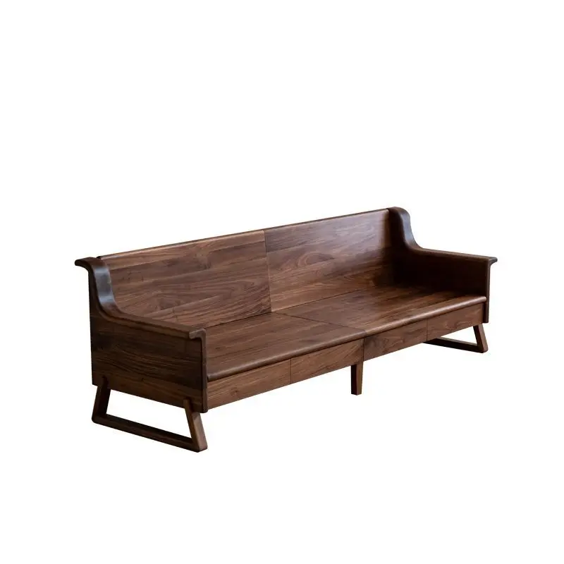 North American black walnut sofa, thickened three or four-person living room combination small apartment, modern simple solid