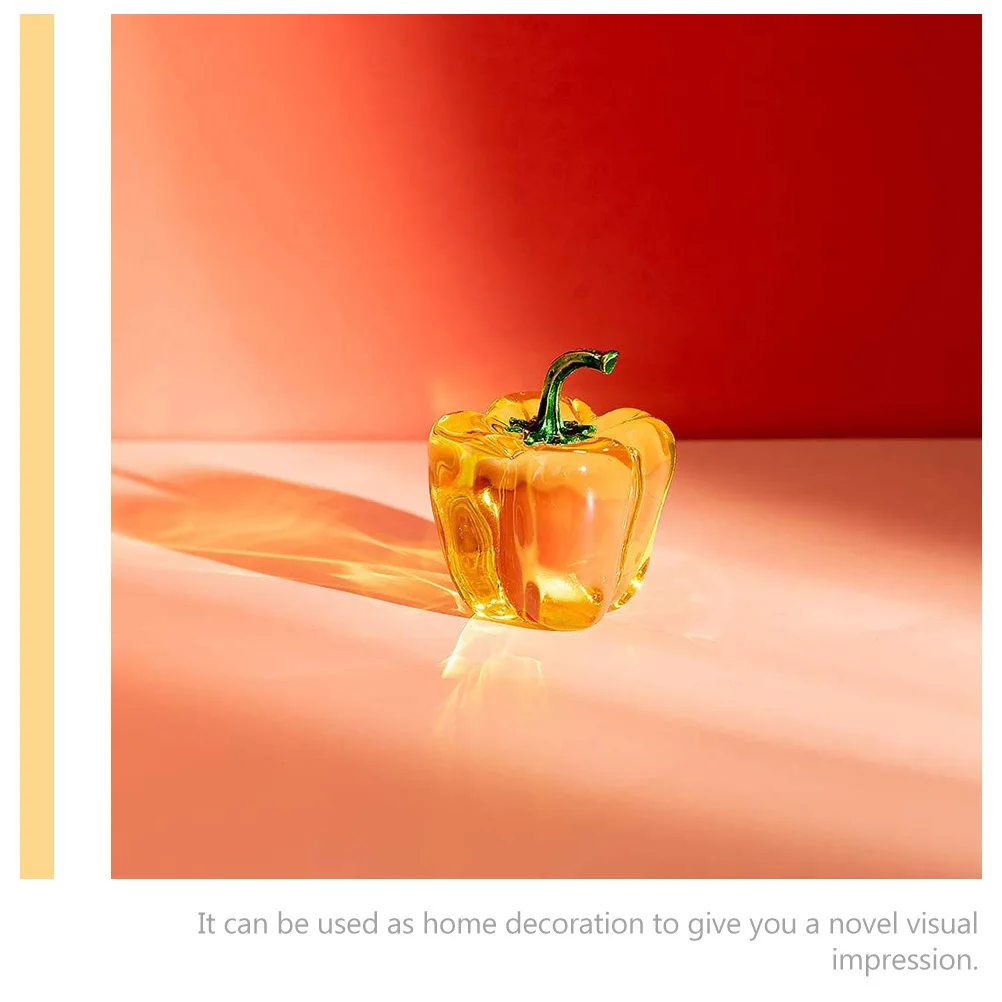 

Crystal Chili Bell Pepper Table Accent Home Desktop Ornament Exquisite Workmanship Stylish Indoor Decoration Improve