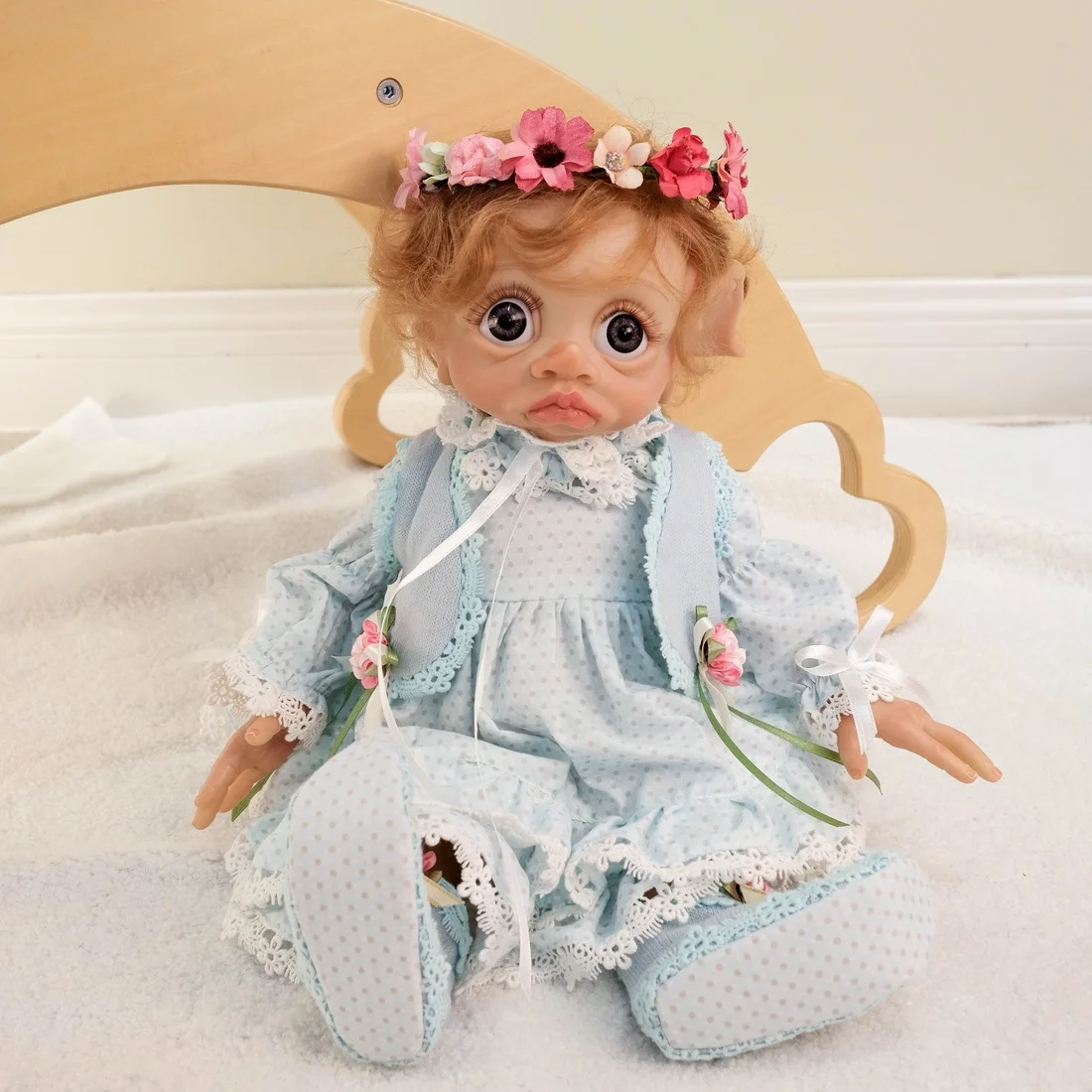 42CM Reborn Doll Baby Tinky Fairy Elf Doll Very Cute Baby Girland Boy Girl Handmade High Quality Detailed Paint Art Doll