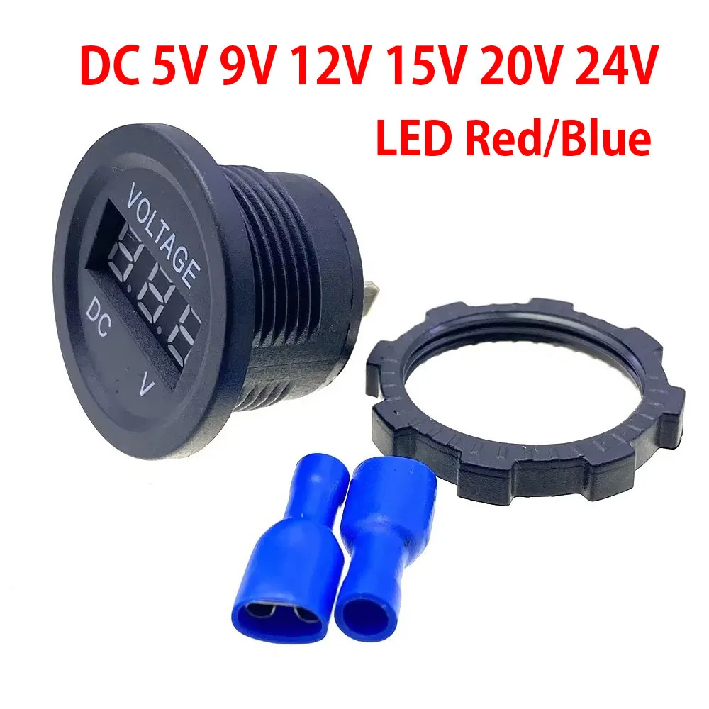 DC 5-24V Waterproof Voltmeter LED Digital Display Voltage Meter for Car Motorcycle battery LED Panel Volt Monitor 12V