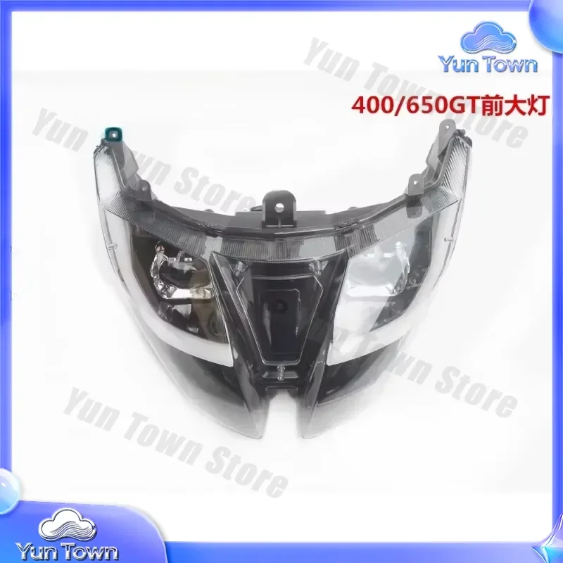 For CFMOTO CF400-5 400GT 650GT Motorcycle Headlight Assembly Front Headlamp Head Light LED Replacement Part Compatible with