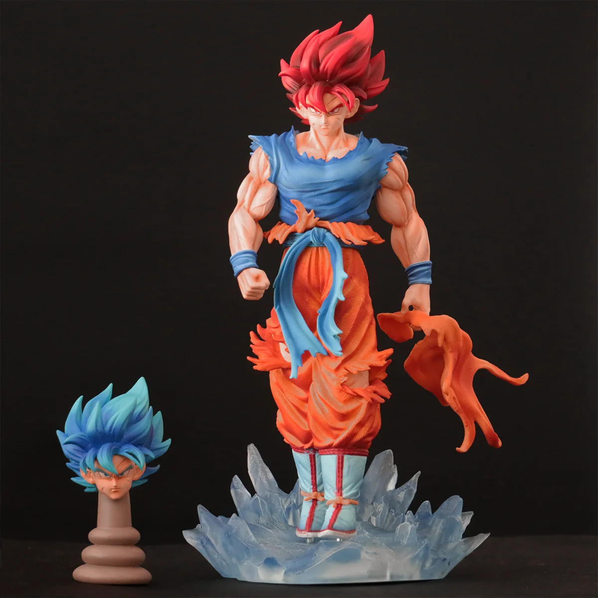 

Фигурка JJ Dragon Ball Z Сон Гоку с LED-подставкой, Супер Сайян Гоку Блю, ПВХ, 32,5 см/12,79 дюйма, коллекционная модель, игрушка, подарок