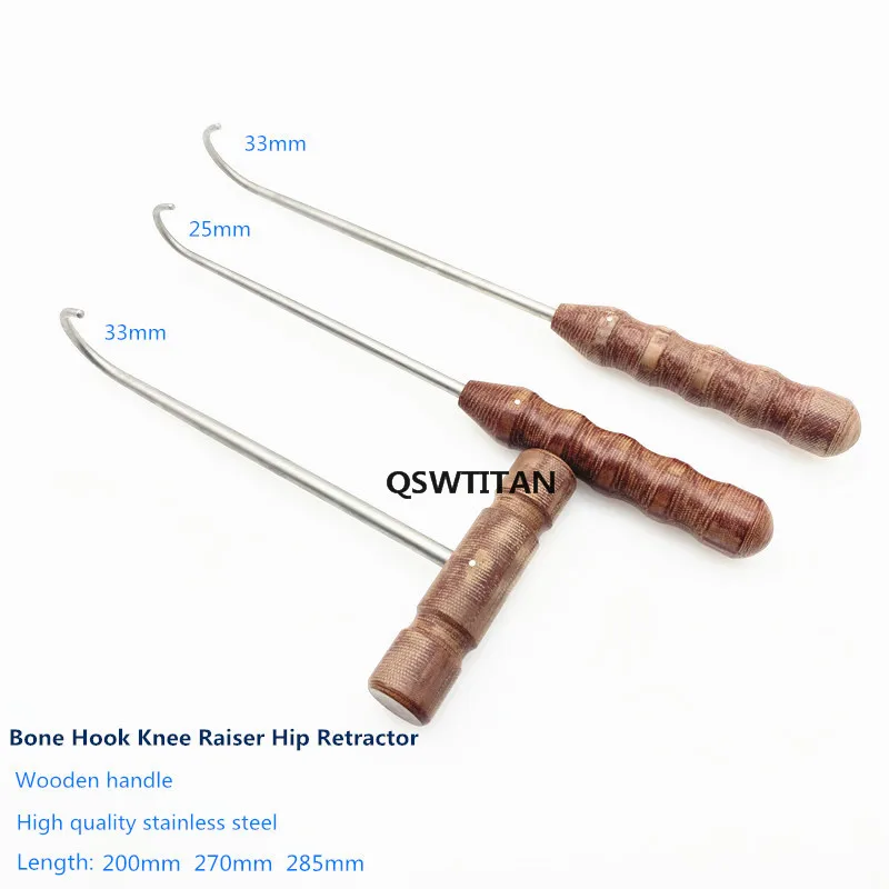 Bone Hook Knee Raiser Hip Retractor Bone Retractor wooden handle Orthopedic Instruments