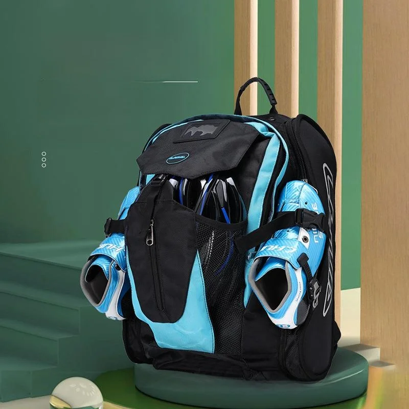 outdoor-large-capacity-speed-skating-shoe-backpack-roller-blade-bag-double-shoulder-bag-single-row-wheel-racing-skate-shoes