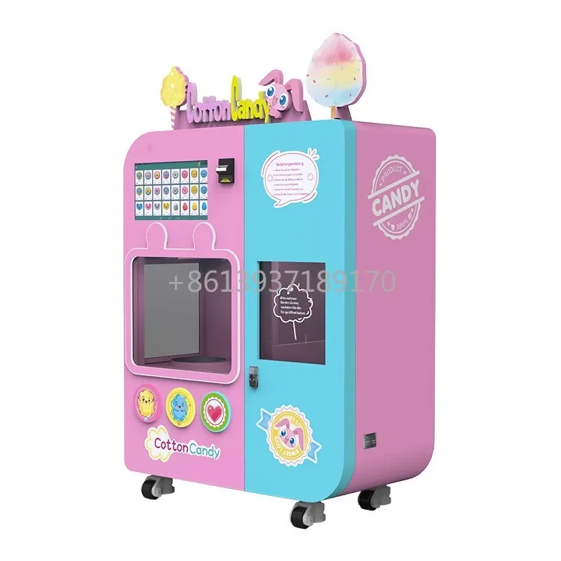 Hot Selling YG-503 Fully Automatic Cotton Candy Vending Machine with 52 Different Candy Patterns Coin Bill Credit Card Acceptor