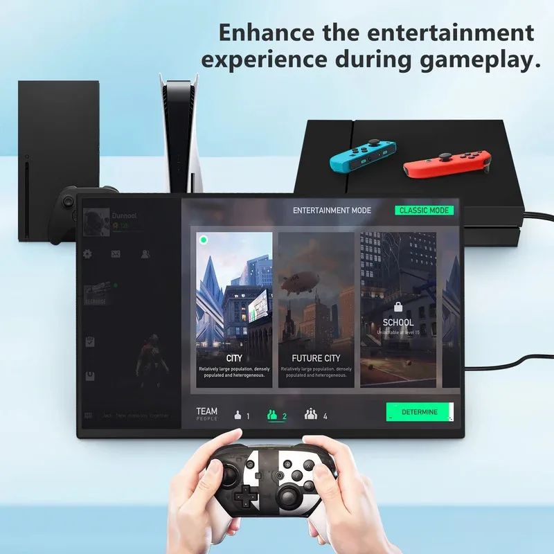 Portable Monitor 18.5 In 100Hz 100% SRGB FHD Computer Display Gaming Monitor For Laptop DR Travel Monitor With Kickstand