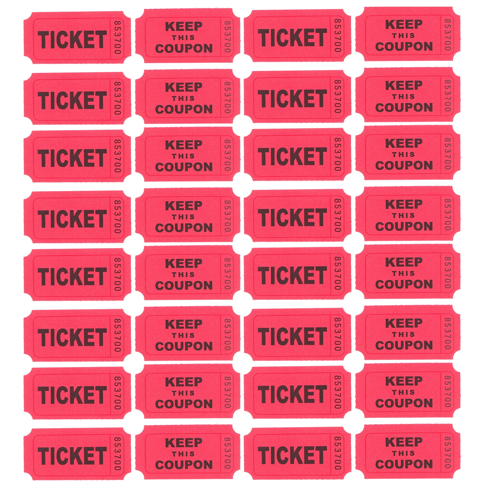 

100pcs Raffle Tickets Lottery Event Entrance Carnival Party Game Accessory Paper Number Tag School Dance Festive Raffle Ticket