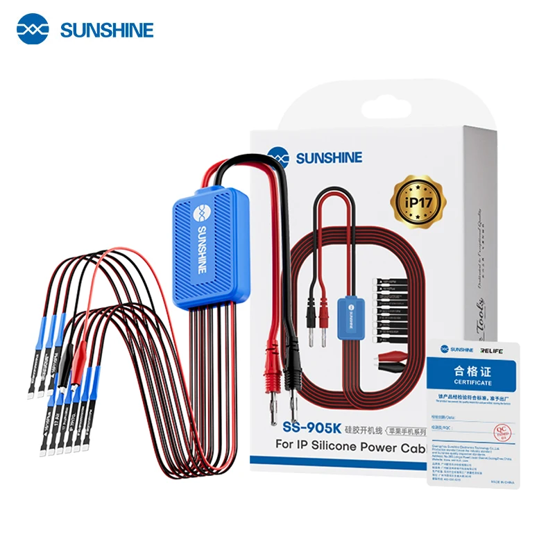 SUNSHINE SS-905K Power Boot Control Silicone Line Dedicated For iPhone 7-17 Pro Max Repair Power Supply Test Cable Tools Sets