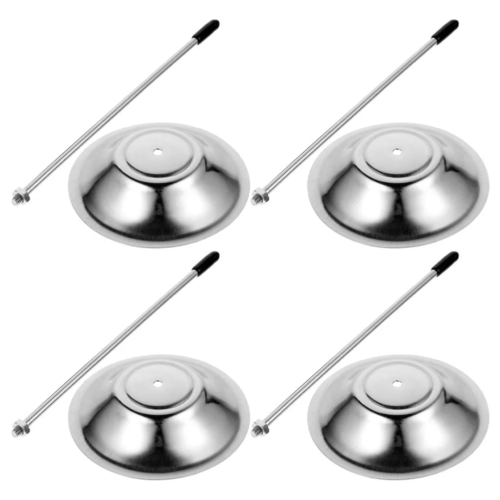 4Pcs Stainless Steel Bill Fork Spike Set for Receipts Invoices Memos Organizing in Restaurant Kitchen Office Desk Straight Rod