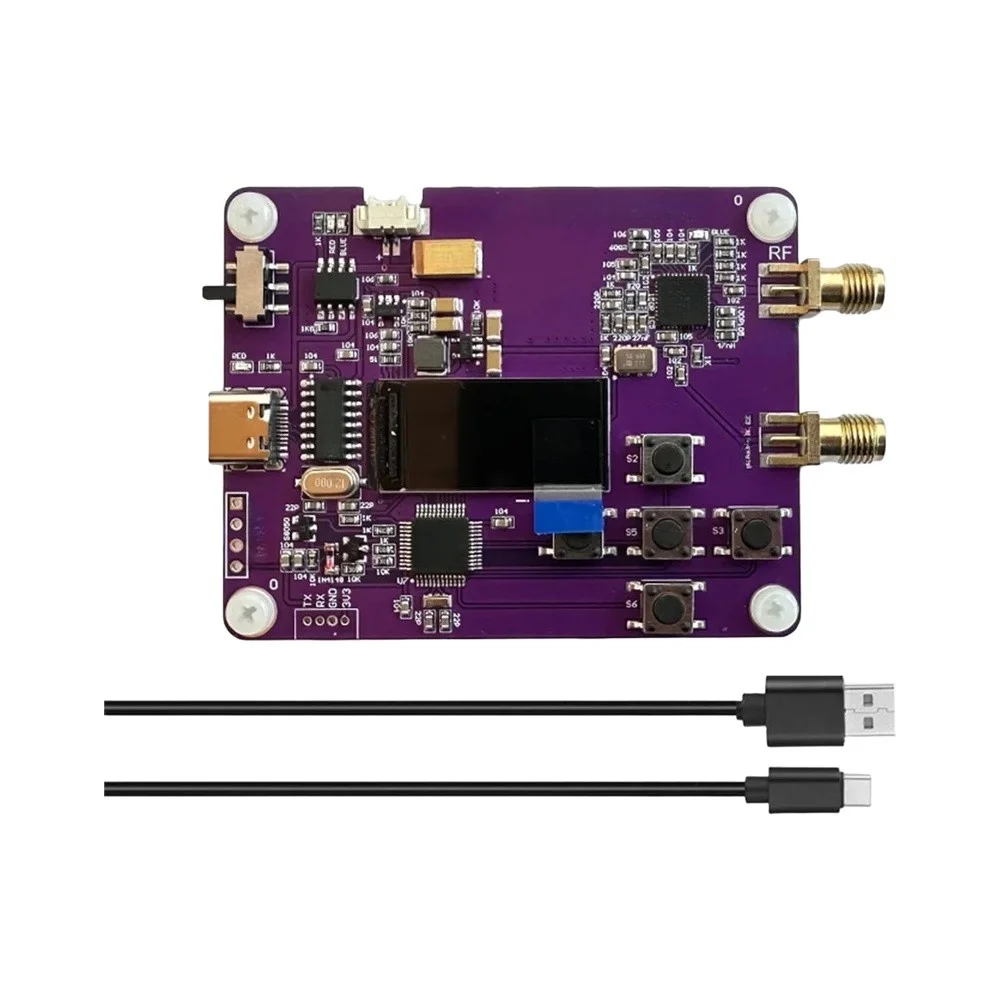 HMC833 RF Signal For Source Module With For OLED Display And Keypad For Frequency Calibration Testing Tool Purple Metal Desktop
