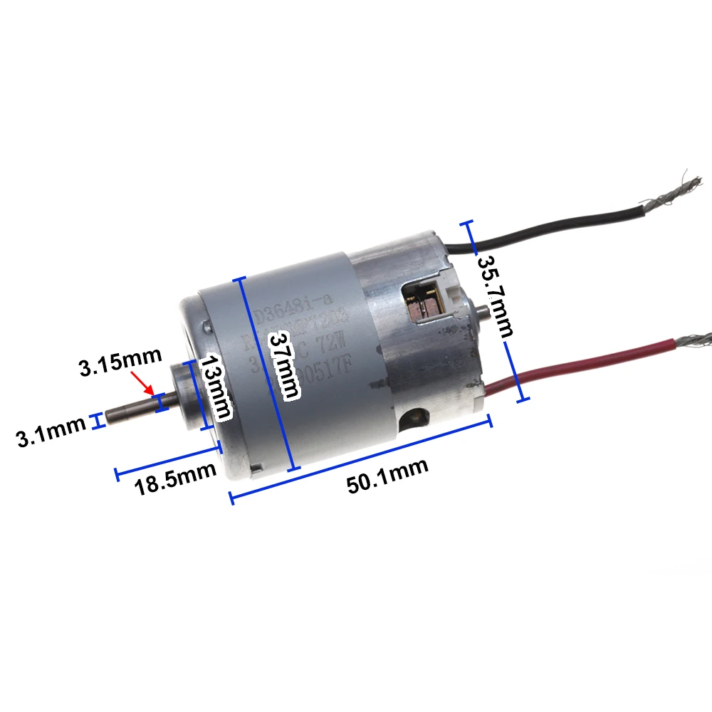 Mini Hand Drill Motor DC 3.6V 72W High Speed 545 Front Ball Bearing Motor Compensating Carbon Brush Rechargeable Electric Engine