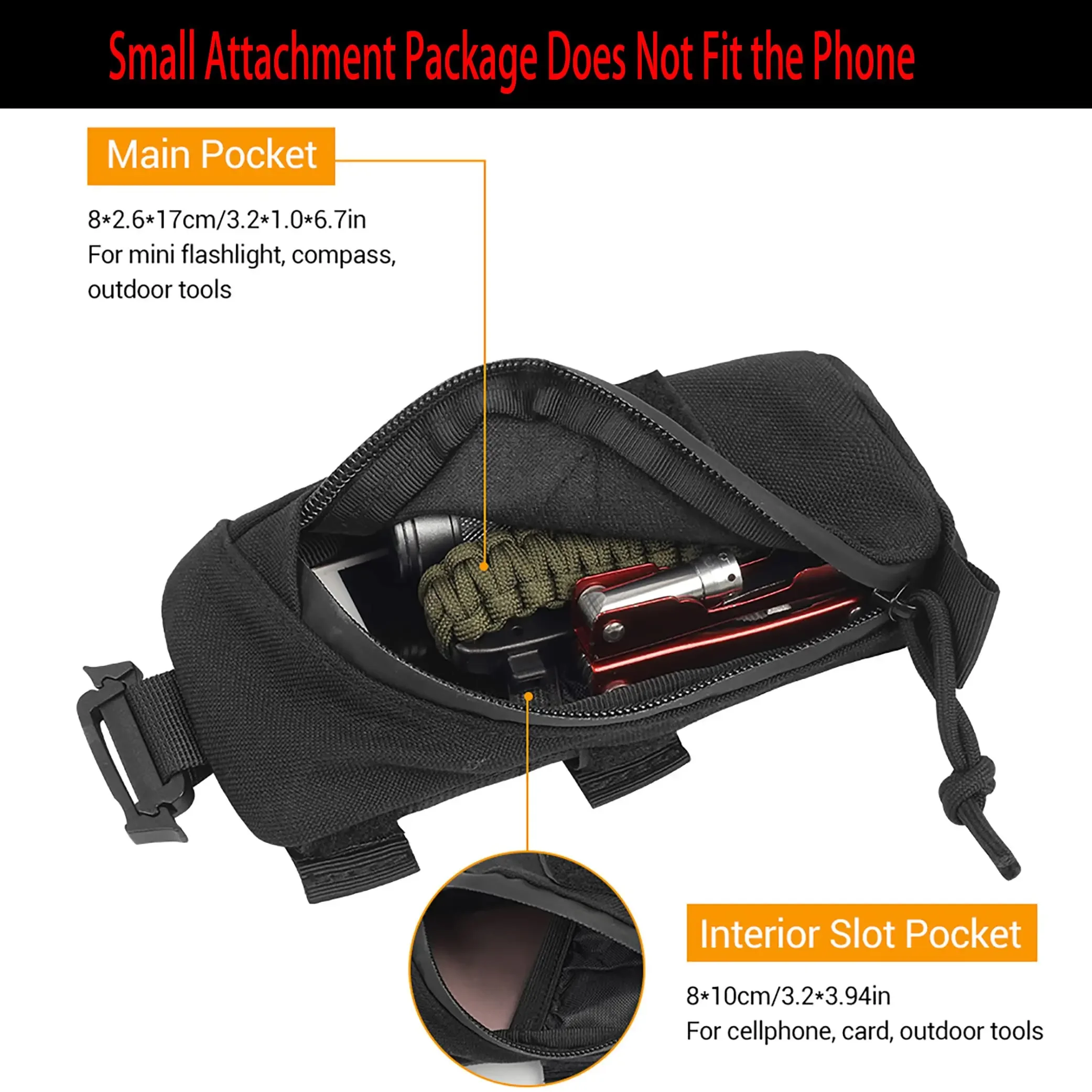 Hunting Backpack Strap Pouch Molle Accessory Pocket Multifunctional EDC Tool Bags for Belt Outdoor Sport Climbing Cycling Hiking