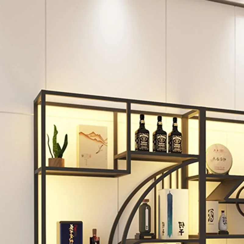 

Organizer Column Wine Rack Industrial Design Modern Narrow Vintage Cabinets Living Room Coffee Bar Whiskey Showcase Furniture