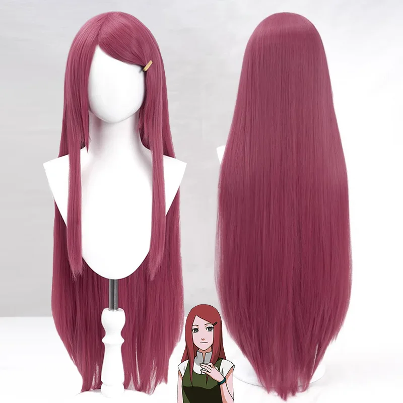 Uzumaki Kushina Cosplay 100CM Universele Rose Rode Pruik