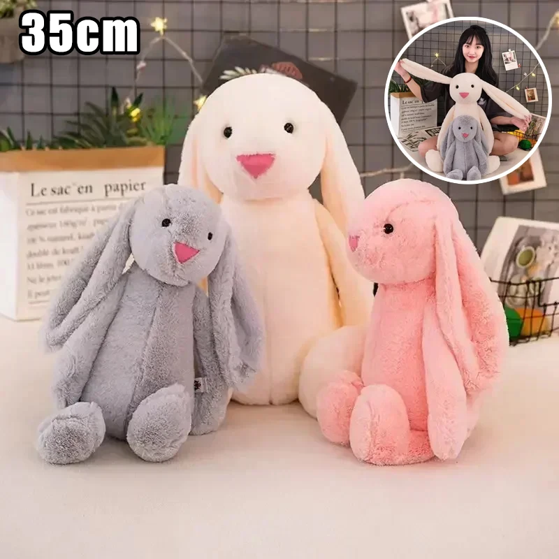 Long Ear Bunny Plush Stuffed Animal Unisex Soft Cotton Cute Sleeping Companion Easter Birthday Gift Rabbit Toy