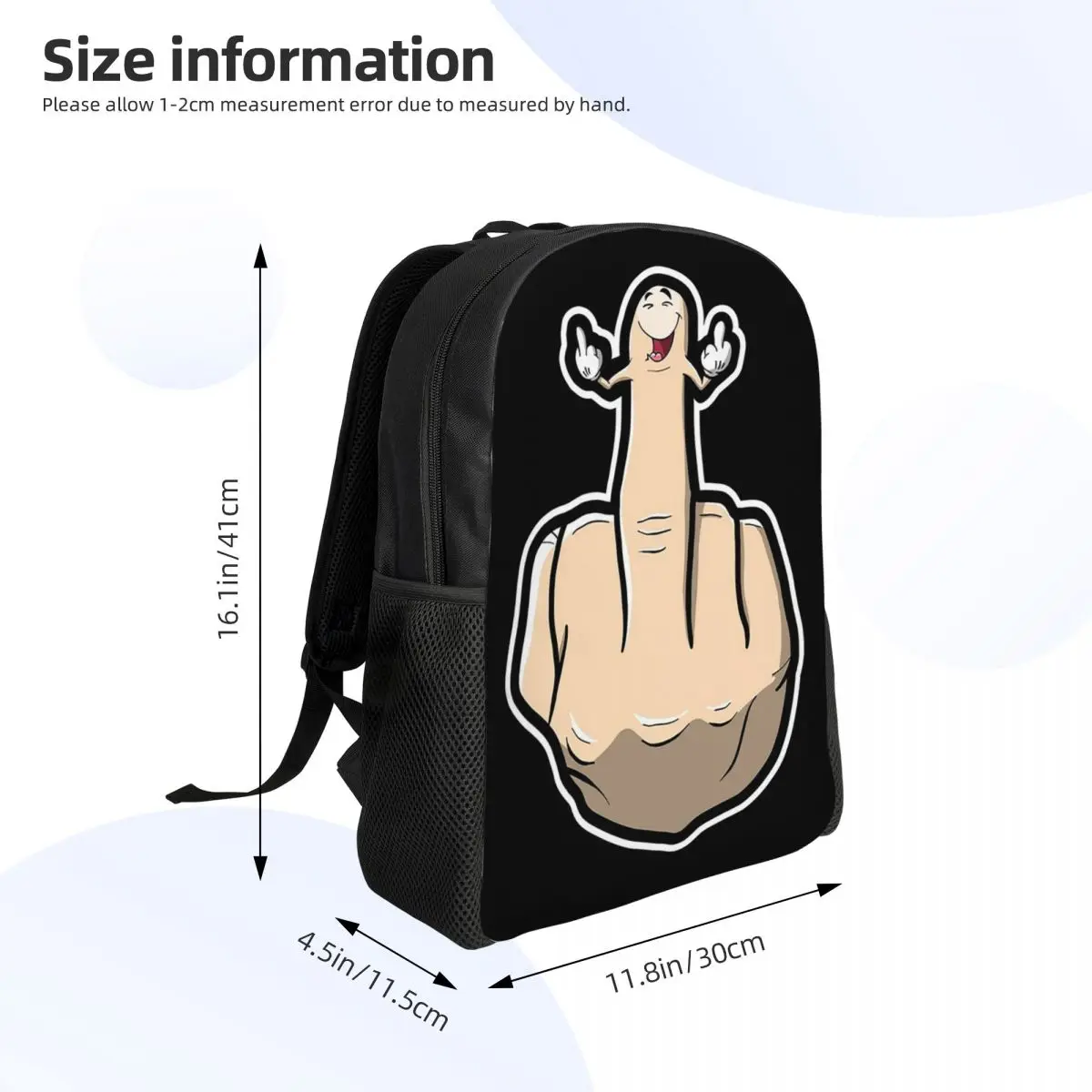 Diseño de gestos de mano, dedo medio, muestra los dedos medios, mochila para estudiantes, mochila escolar, mochila de viaje para senderismo, mochila para niños y niñas