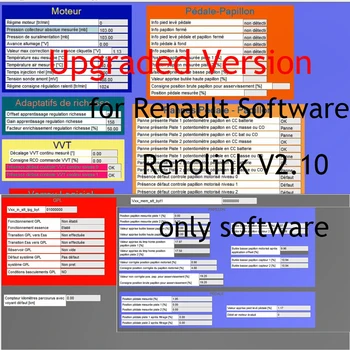 Renault Software Renolink V2.10 Upgraded Version Renault Car OBD2 Airbag Reset Key Coding Auto Tools License Activation