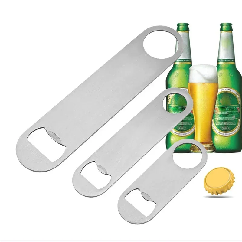 

3 Size Beer Bottle Opener Stainless Steel Flat Speed Bottle Cap Opener Remover Bar Blade Kitchen Tool Beer Party Supplie