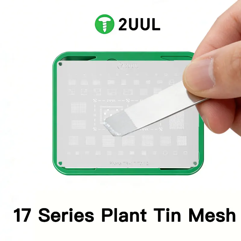 

2UUL BG03 17Series of tin mesh BGA Reballing For All IP 17 Models in Mobile Repair Chip solder transfer tool