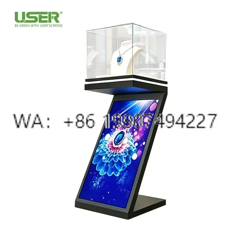 for Indoor GOB LED Showcase Screen Z Shape 16:9 Digital Signage Advertising Retail Store Movable Display Billboard