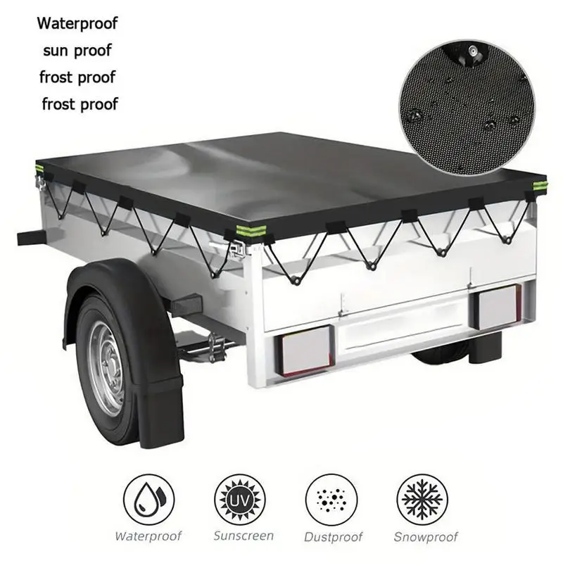 Truck Bed Tarp Cover For Short Box Pickup Dustproof Truck Canopy UV Protection Cover  Trailer Flat Tarpaulin For Outdoors Travel