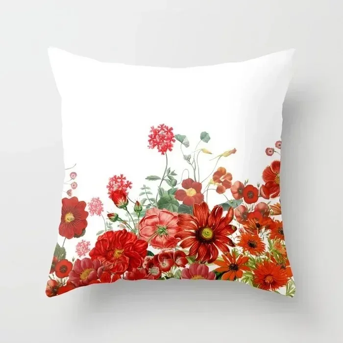 لطيف الأحمر طباعة هندسية الأحمر منقوشة الوردي لوليتا وسادة غطاء الزخرفية الحديثة الشمال رمي غطاء وسادة #5